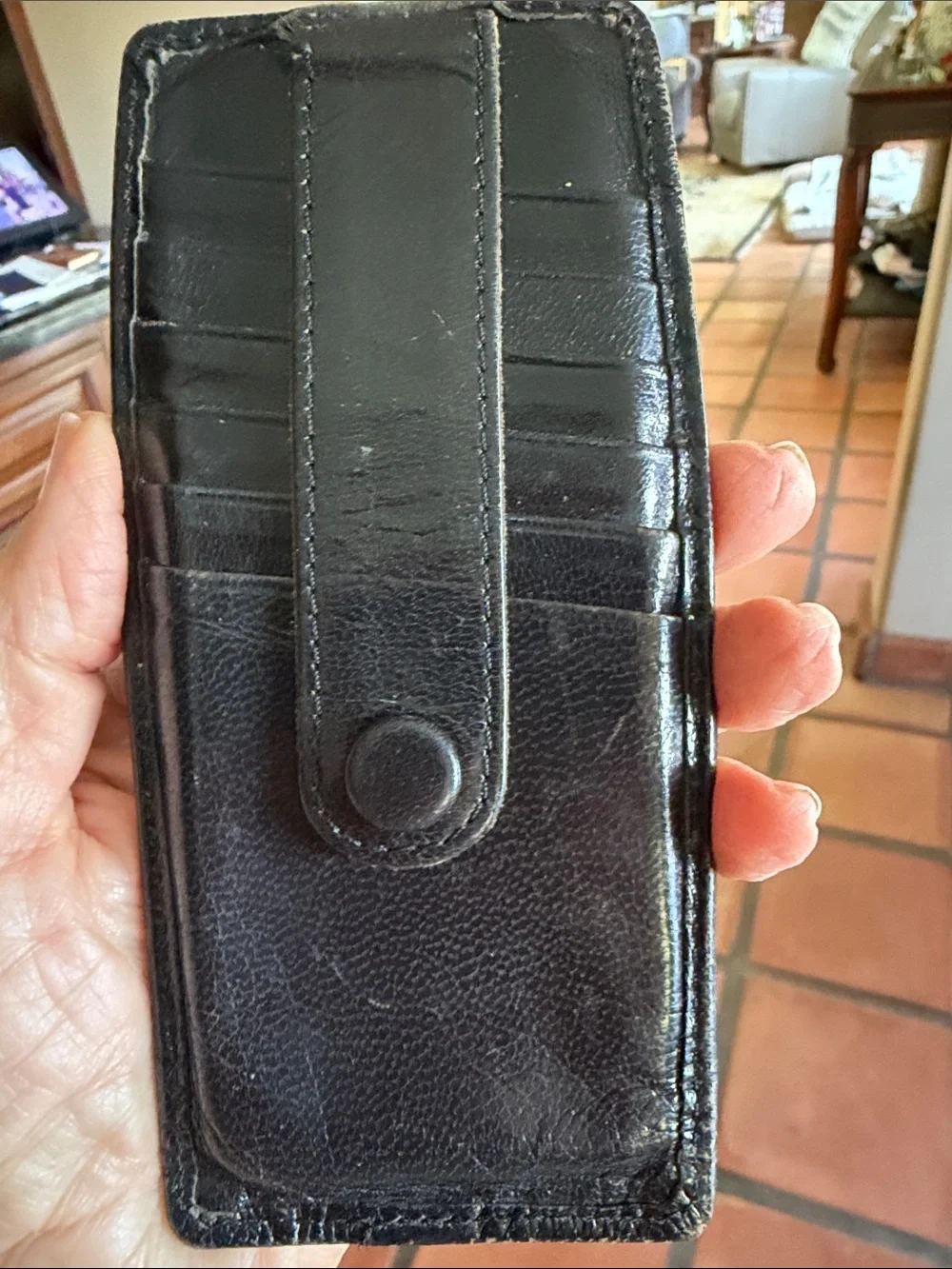 Black LeatherTusk brand Card Case -